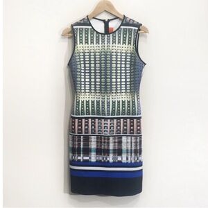 Clover Canyon Donegal Cityscape Print Sleeveless Neoprene Dress Size Medium